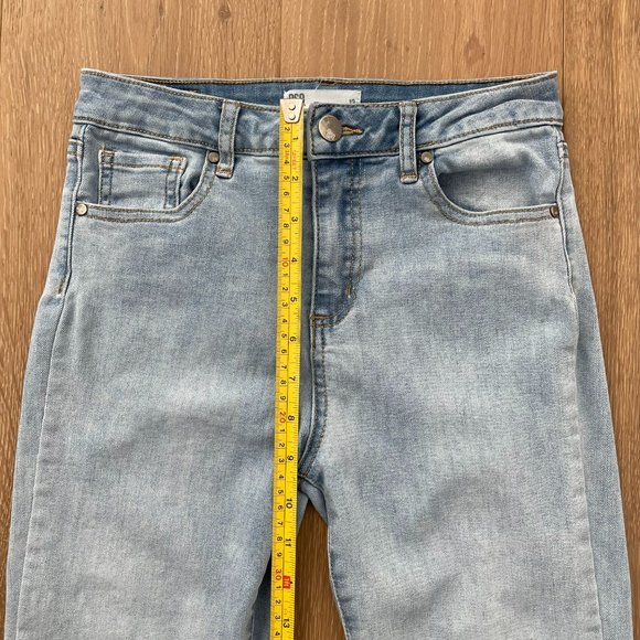 RSQ Jeans Girls 12 Tilly’s Blue Super High Rise Jeggings Denim Light Wash - Picture 10 of 16